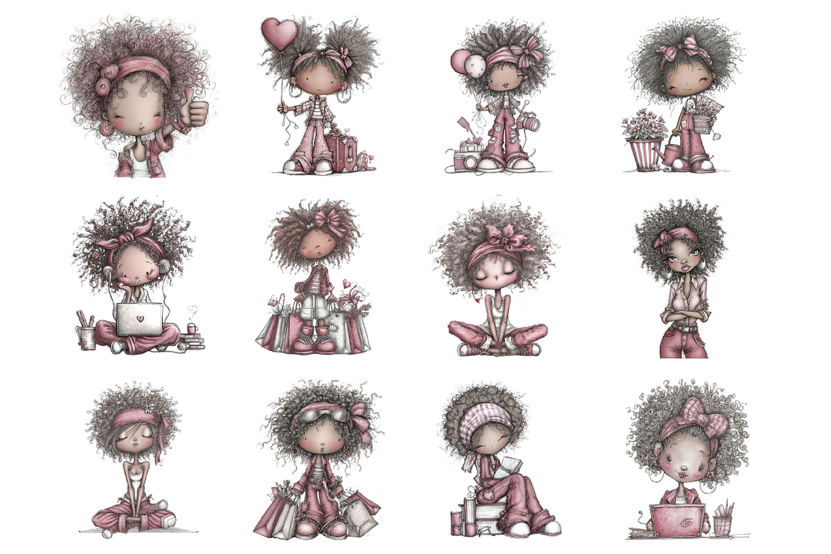 Afro Woman Clipart, an Illustration by Design Market (Photo 3 of 3)