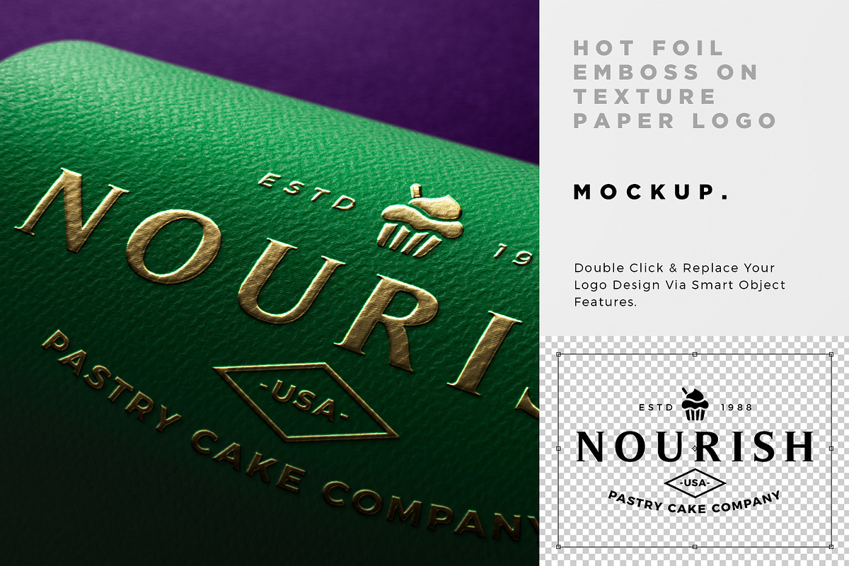 Hot Foil Paper Emboss Logo Mockup, a Product Mockup by GfxFoundry (Photo 2 of 4)