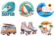 Watercolor Summer Clipart Bundle, an Illustration by Pixels.Craft (Thumbnail 2 of 5)