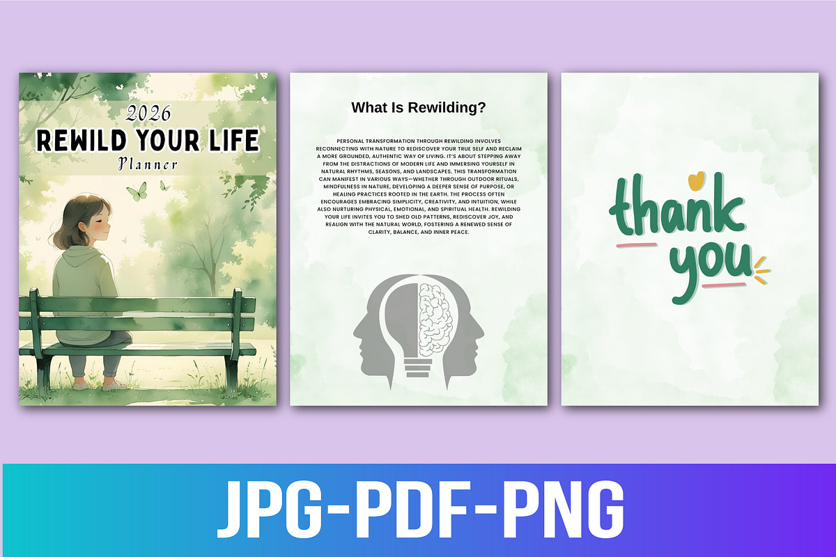 2026 Rewild Your Life Planner, a Stationery Template by Designmela01 (Photo 3 of 6)