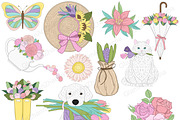 Dreams Clipart | Pastel Illustration, a Seasonal Illustration by GlamArtZhanna (Thumbnail 2 of 5)