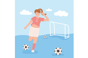 soccer woman training, a Person Illustration by studiogstock