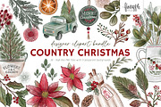 Country Christmas Clipart, an Object Graphic by FINEAPPLE (Thumbnail 1 of 6)