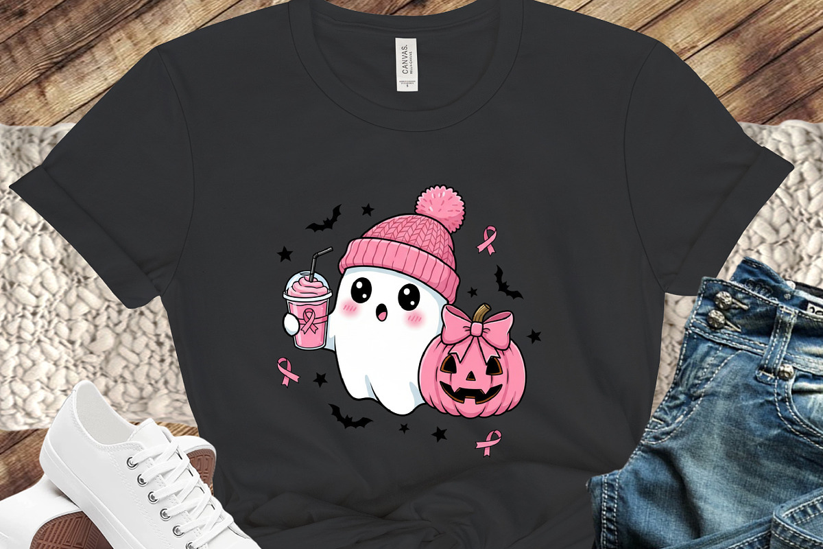 Spooky Ghost Breast Cancer Halloween, an Illustration by designcity5 (Photo 7 of 8)