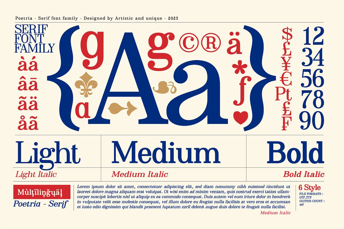 Poetria - Serif Font Family, a Serif Font by Artistic & Unique (Photo 4 of 15)