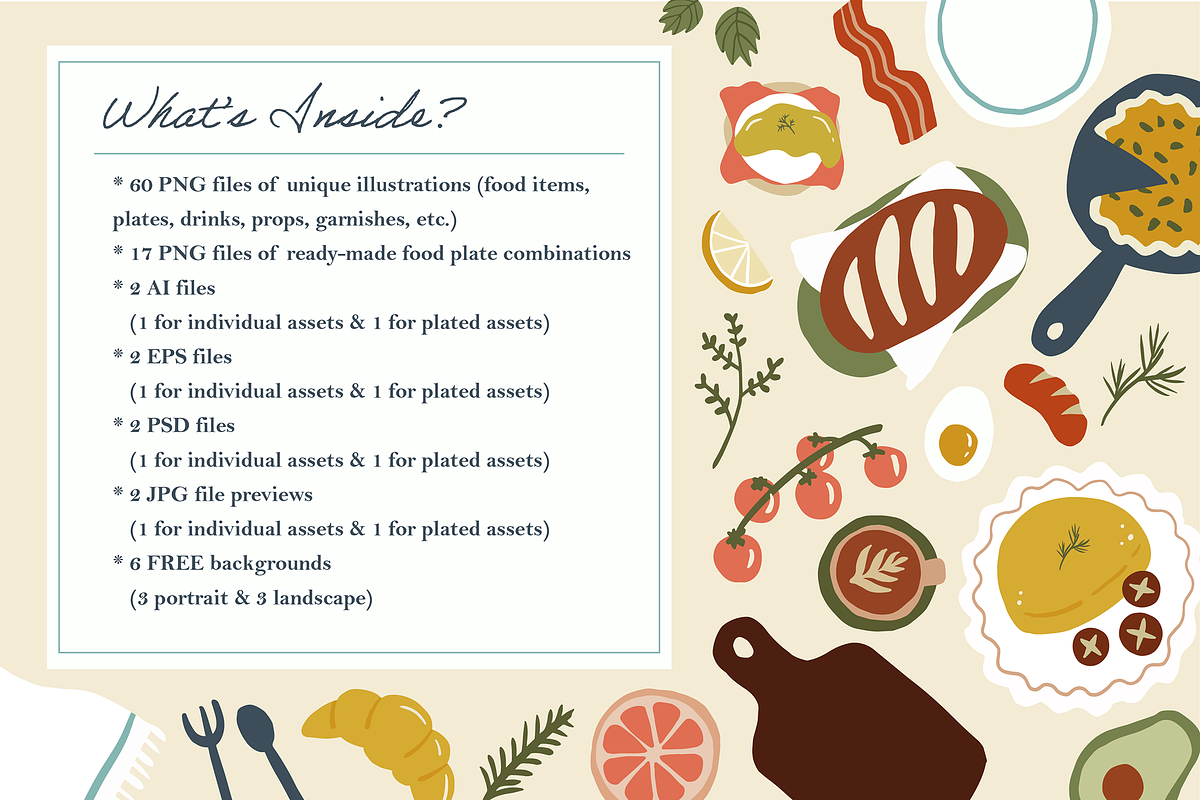 Brunch & Breakfast Food Sticker Pack, a Food Illustration by Creativity Bucketlist (Photo 2 of 6)