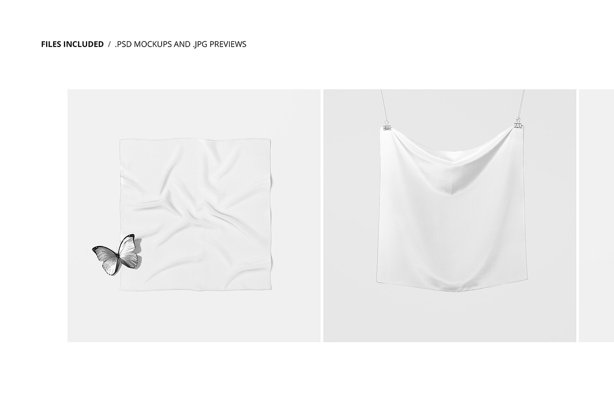 53x53cm Crepe de Chine Silk Mockup, a Mask Mockup by creatsy5 (Photo 2 of 8)