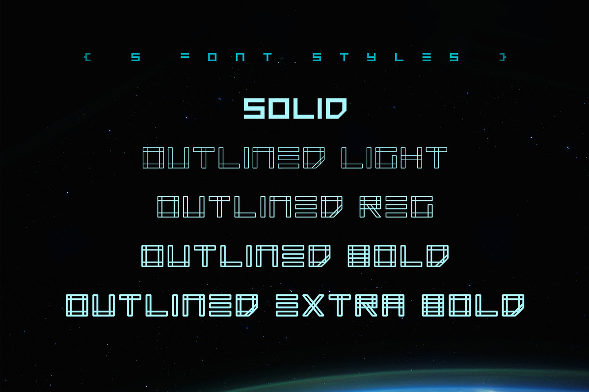 Arkitekt typeface, five fonts preview 2