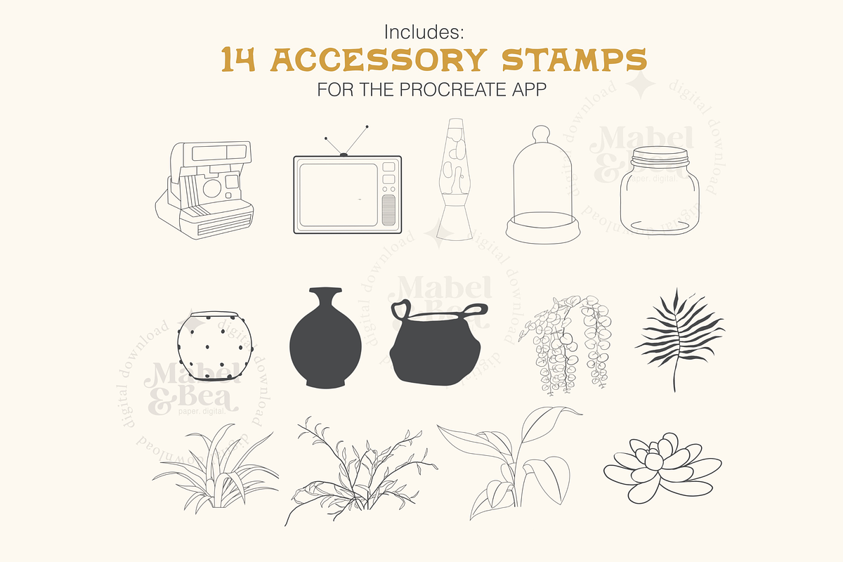 The Library Creator Stamp Brushes, a Brush Add-On by Mabel & Bea (Photo 6 of 8)