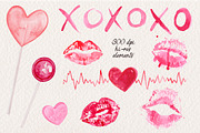 Watercolor Lips Collection, an Illustration by Dapper Dudell (Thumbnail 3 of 7)