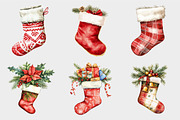 Watercolor Christmas Stockings Clipa, a Seasonal Illustration by Design Market (Thumbnail 5 of 5)