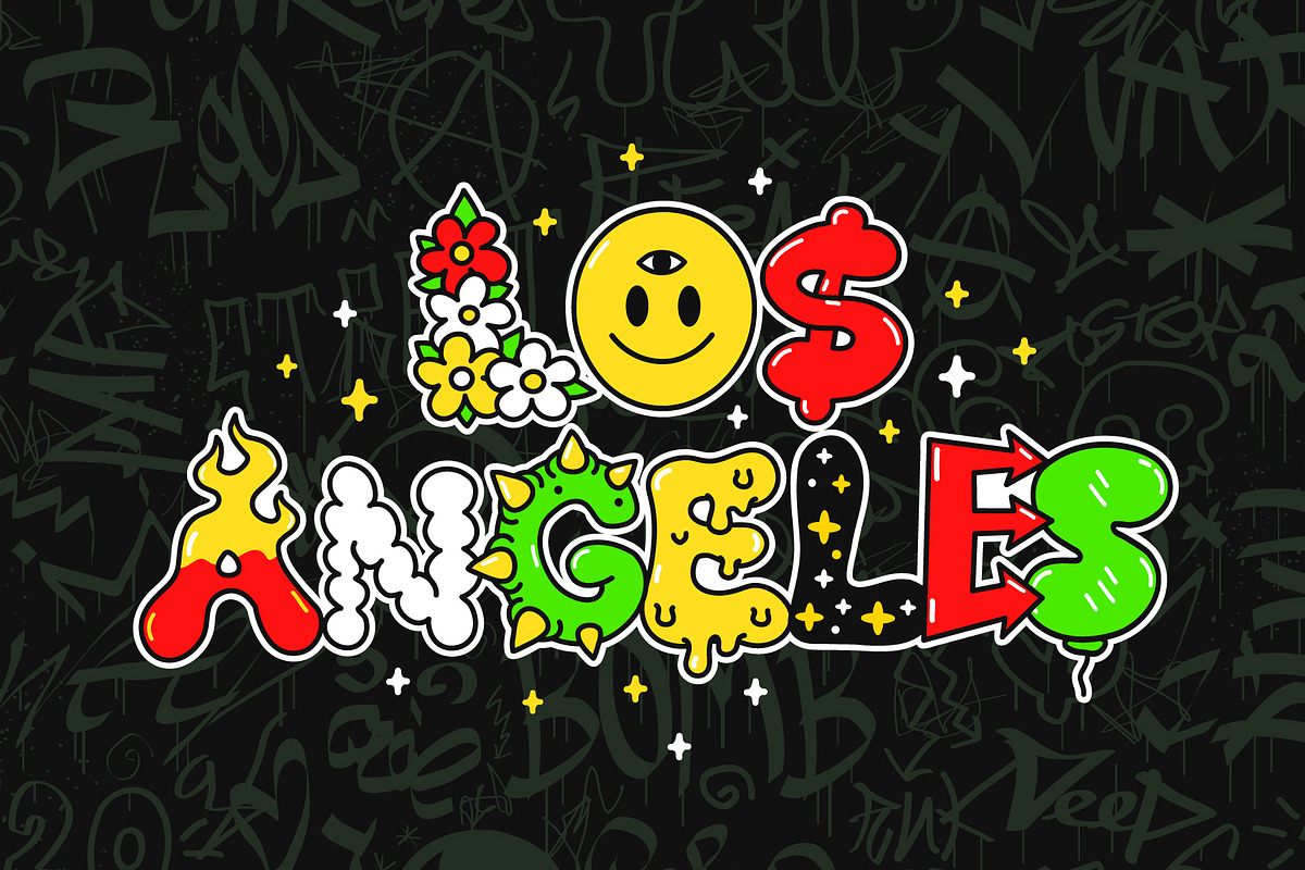 Psychedelic Alphabet Vector Set, a Decorative Illustration by Slavko Kahovsky (Photo 5 of 5)