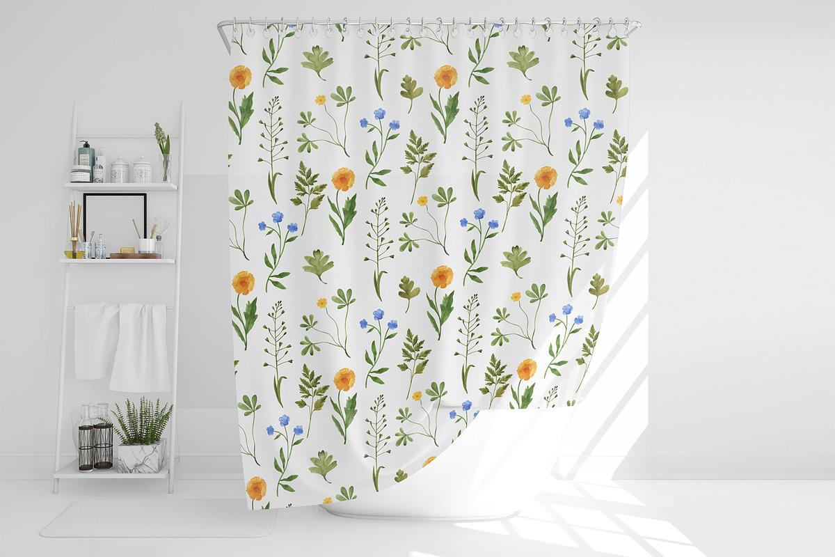 WILDFLOWERS Watercolor Set, a Pattern Graphic by Katerina Osa (Photo 2 of 12)