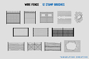 Wire Fence Brush Set for Procreate, a Brush Add-On by AngelfishCreative (Thumbnail 5 of 6)