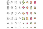 Baby Clothes Line Icons Set, an Outline Icon by land art (Thumbnail 6 of 6)