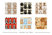 Teddy Bears in Retro Art Styles, a Pattern Graphic by karenfoleyphoto (Thumbnail 4 of 13)