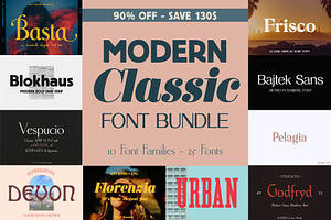 Modern Classic Font Bundle - 90% OFF