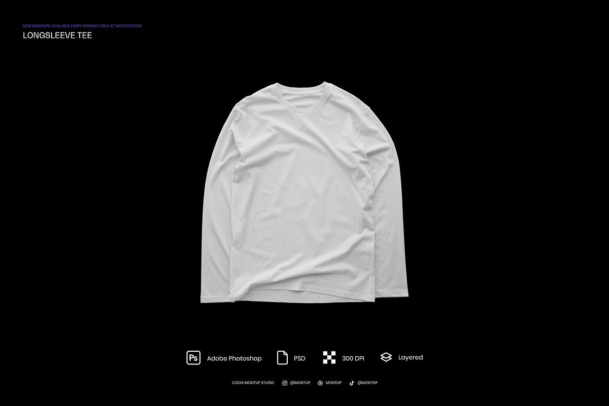 MOKITUP: Longsleeve Tee Mockup, a Shirt Mockup by MOKITUP (Photo 3 of 4)