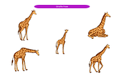 Giraffe Pose, an Animal Illustration by Creathub Studio (Thumbnail 1 of 3)