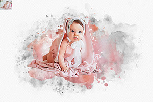 Baby Watercolor Painting Effect