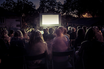 Outdoor cinema featuring cinema, outdoor, and people