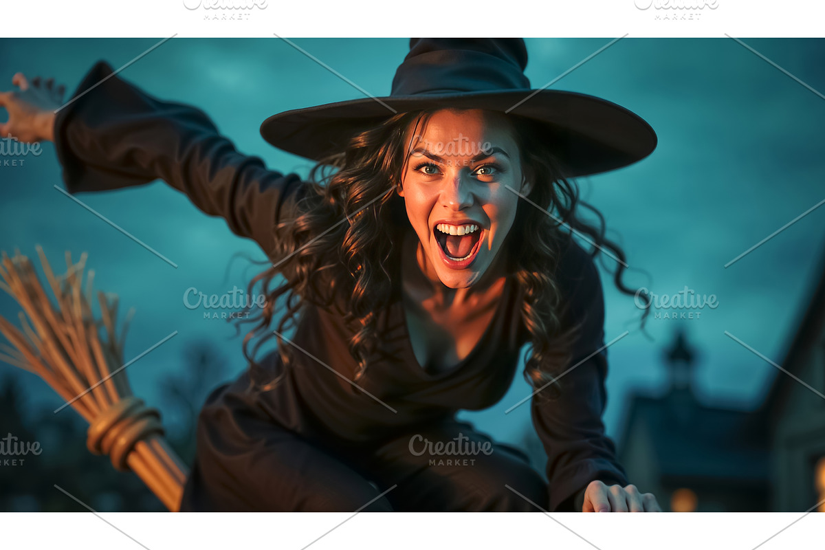 Beautiful young witch laughs, a Graphic by TatsianaSalauyova