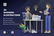 3D Career Illustration Set, a Person Illustration by Flat Icons (Thumbnail 1 of 8)