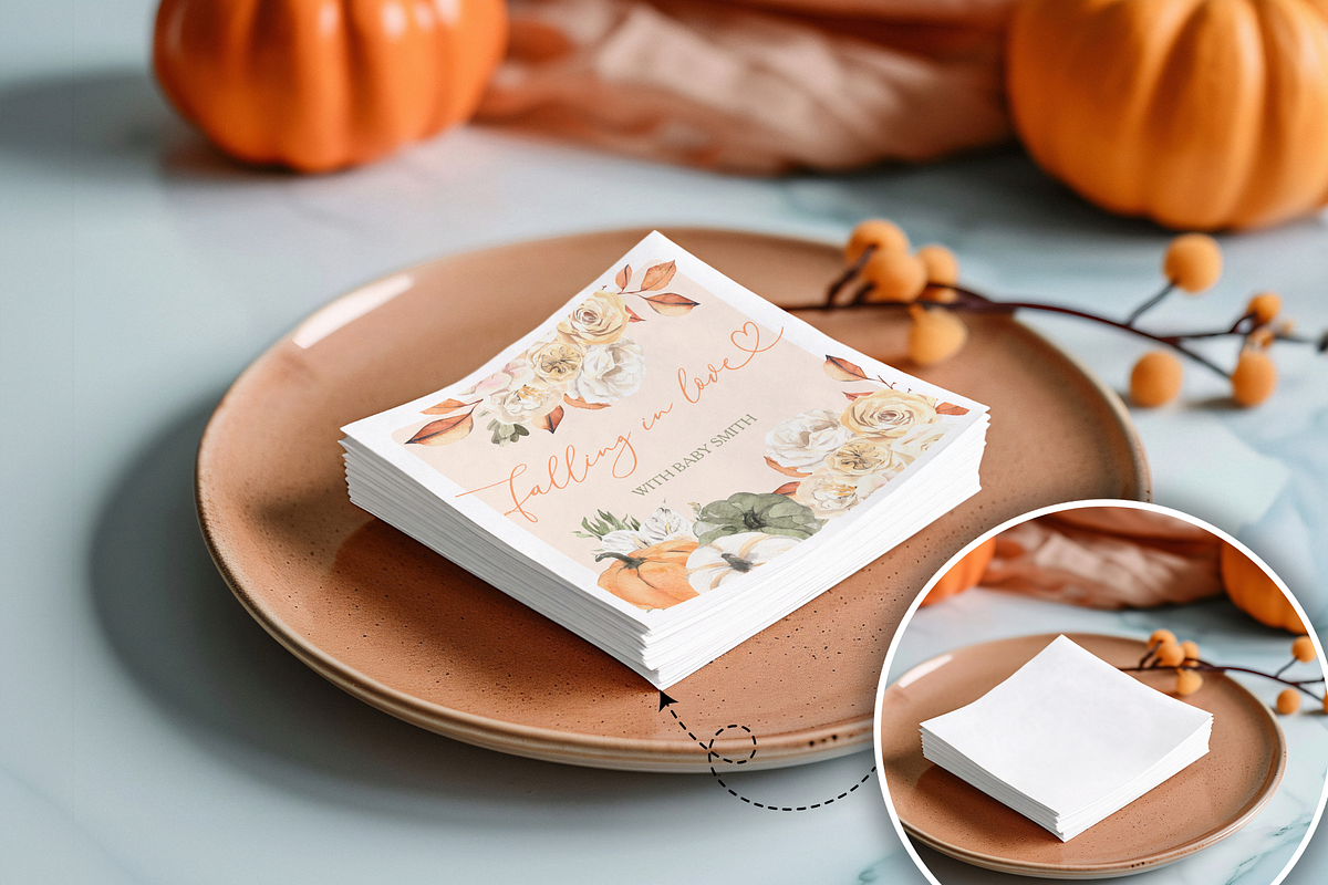 Autumn Zazzle Napkin Mockup Bundle, a Product Mockup by TatiMockup (Photo 6 of 9)