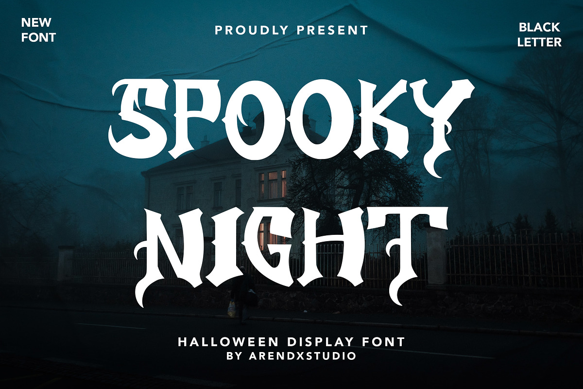 Spooky Night - Halloween Display, a Handwritten Font by Arendxstudio (Photo 1 of 9)