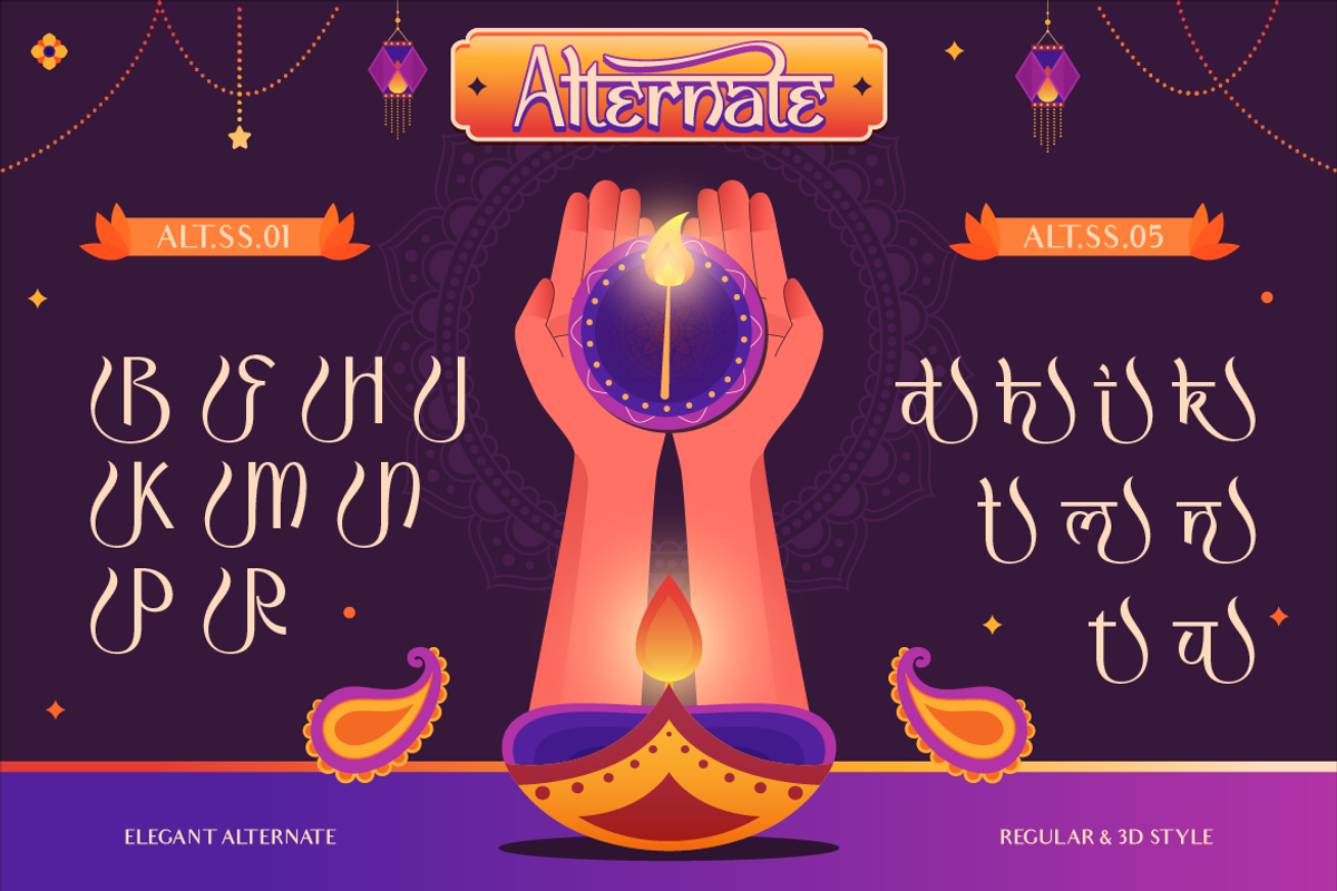 Bharvati - Diwali Display Font, a Sans Serif Font by Burntilldead (Photo 6 of 12)