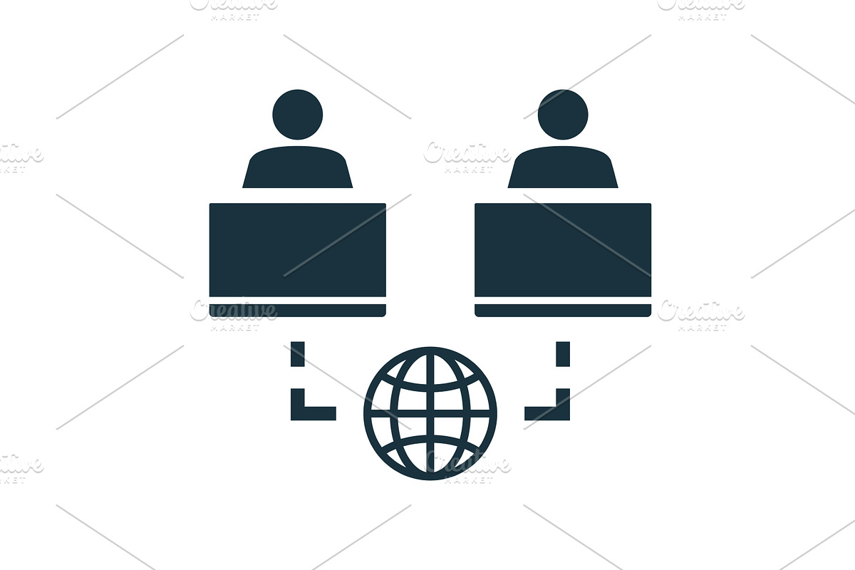 Office workers connecting through, a Technology Illustration by Aimagenarium@gmail.com