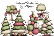 Whimsical Christmas Tree Clipart, an Illustration by Creative Art (Thumbnail 1 of 11)
