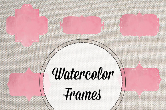 Pink Watercolor Bracket Frames preview 2