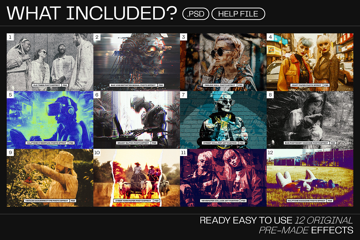 12 Photo Effect Templates, a Layer Style Add-On by iDoodle Studio (Photo 2 of 6)