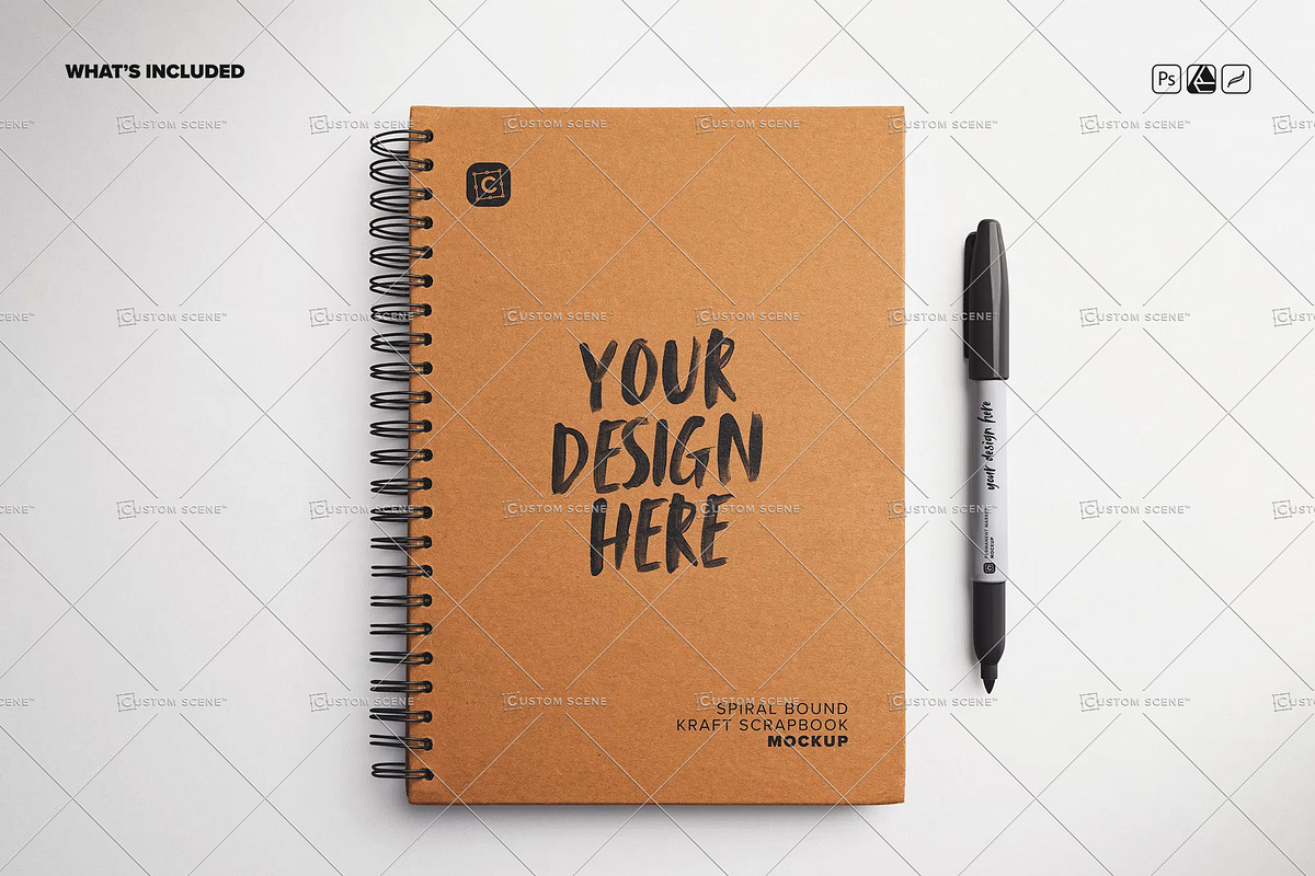 Kraft Scrapbook Mockup, a Product Mockup by Custom Scene (Photo 3 of 8)