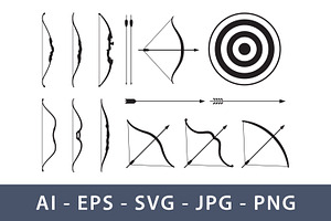 Collection of Archery Illustrations, a Sport Illustration by Saba Vector