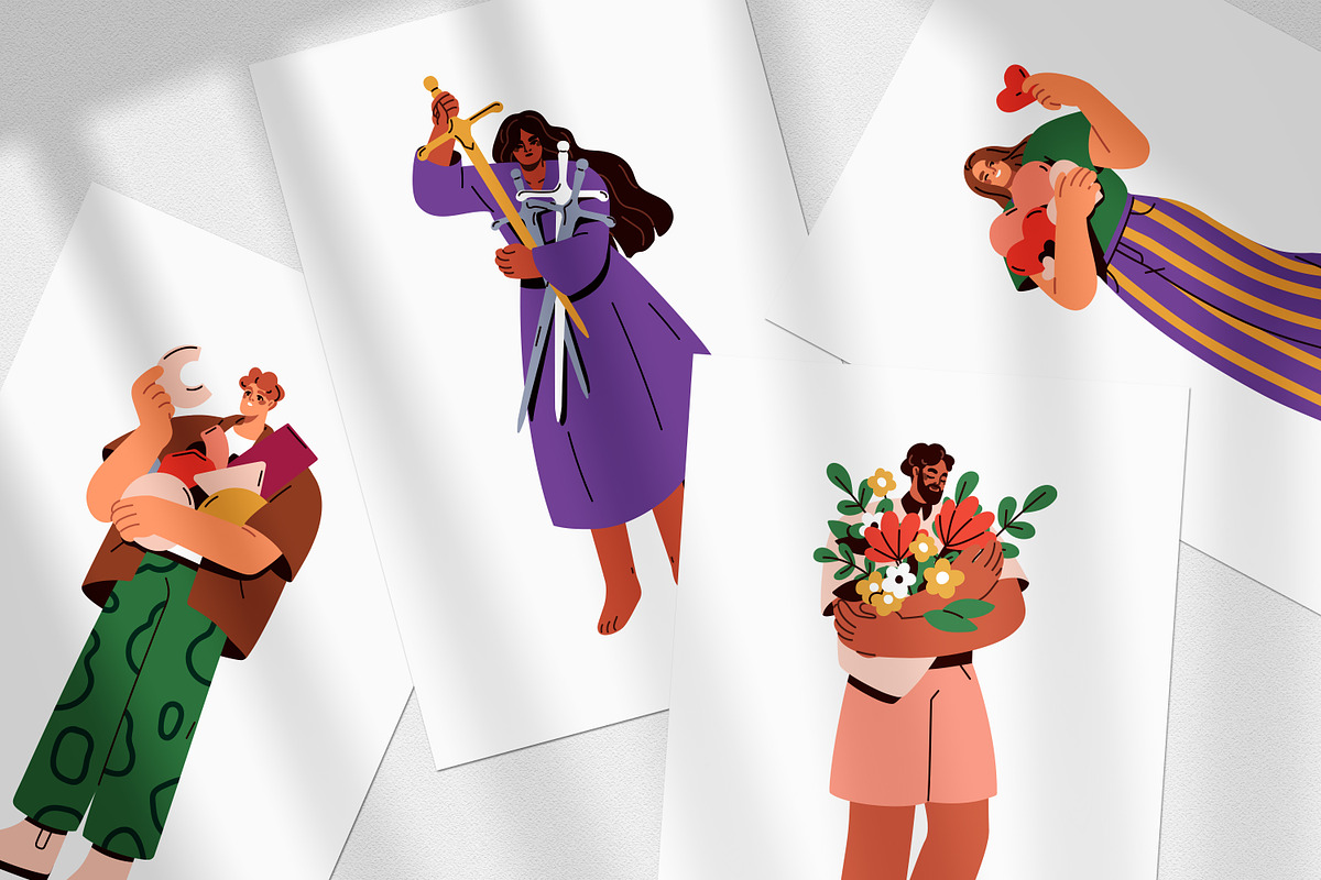 People holding different items set, a Person Illustration by Good Studio (Photo 5 of 5)