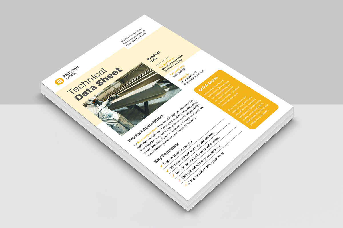 Technical Data Sheet, a Flyer Template by ArtisticLand (Photo 2 of 5)