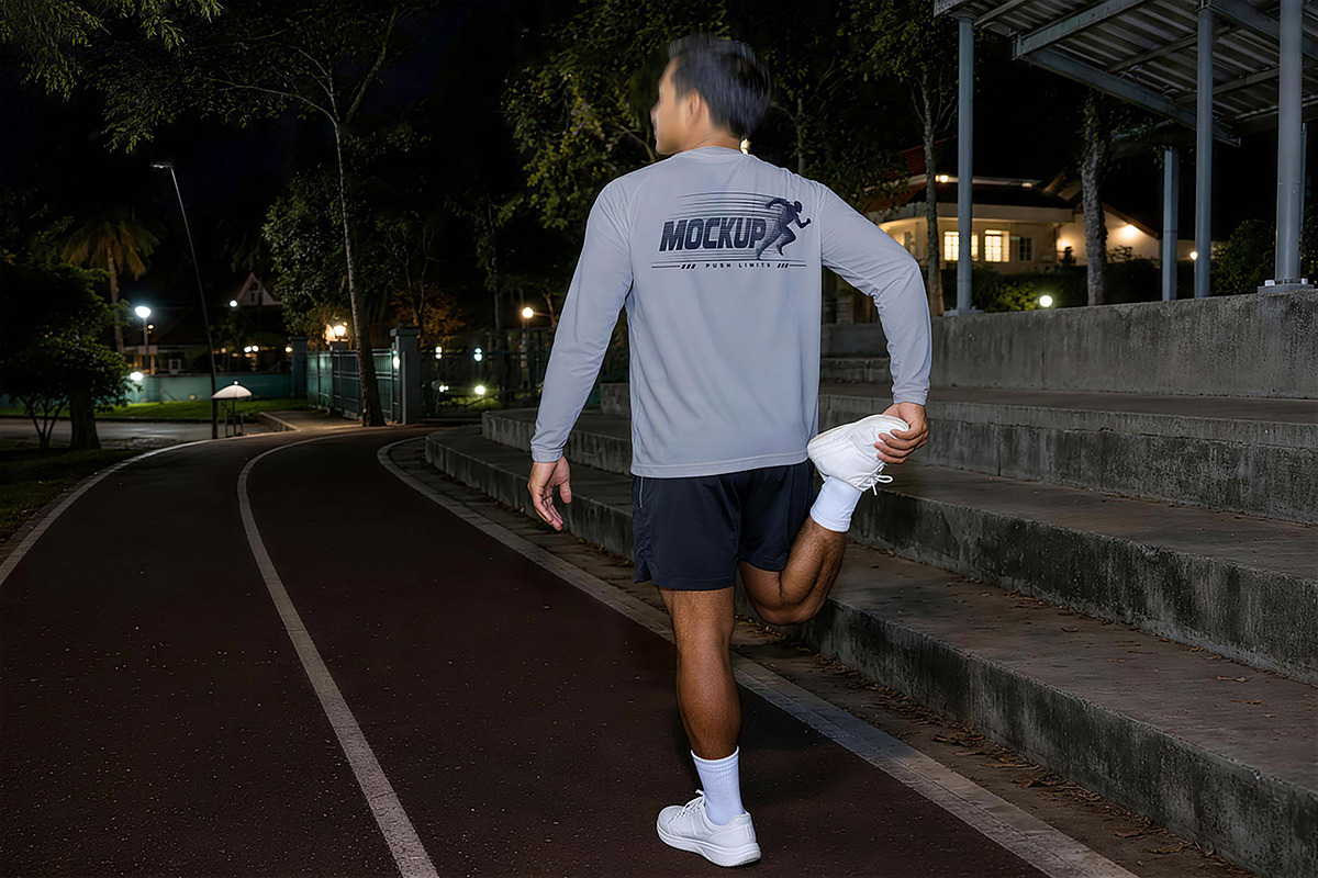 Running Long Sleeve Shirt Mockup, a Shirt Mockup by Pitchlook.Studio (Photo 4 of 5)