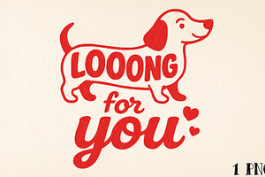 Valentine Dachshund Dog PNG, an Illustration by DreamPrint404
