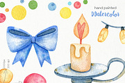 Watercolor Christmas Bulls Clipart, a Decorative Illustration by OllyKo Art (Thumbnail 6 of 8)
