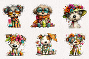 Whimsical Summer Dogs Clipart, an Illustration by CreationArt (Thumbnail 5 of 7)