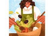 Mediterranean food cards set, a Food Illustration by Good Studio (Thumbnail 3 of 9)