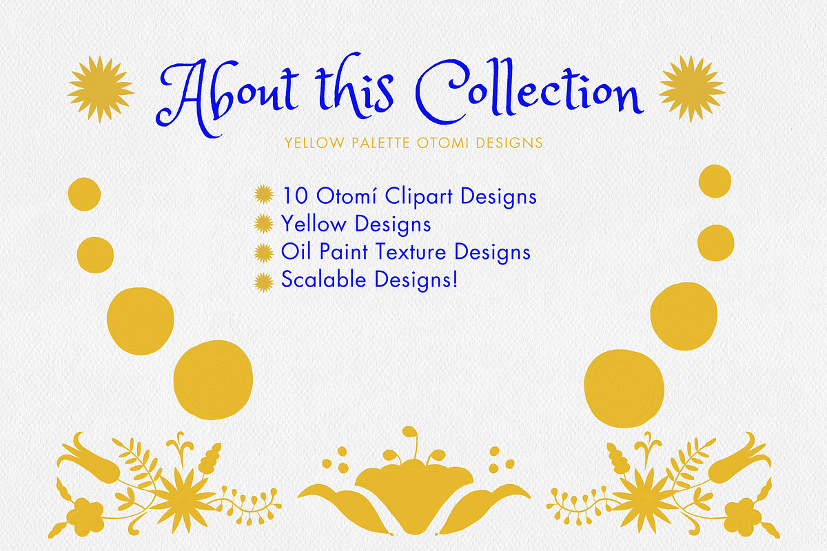 Yellow Otomi Oil Florals, a Texture Graphic by Minky Moo Creations (Photo 2 of 18)