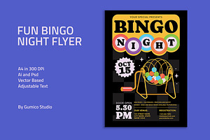 Fun Bingo Night Flyer, a Flyer Template by Gumico Studio.