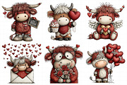 Whimsical Valentine-highland Cow Cli, an Illustration by Daily.Designs (Thumbnail 6 of 8)