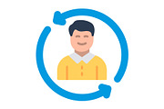 Rotation Flat Icon, a Duotone Icon by Pexelpy (Thumbnail 1 of 2)