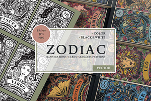 Zodiac Vector Set, a Decorative Illustration by Molly art