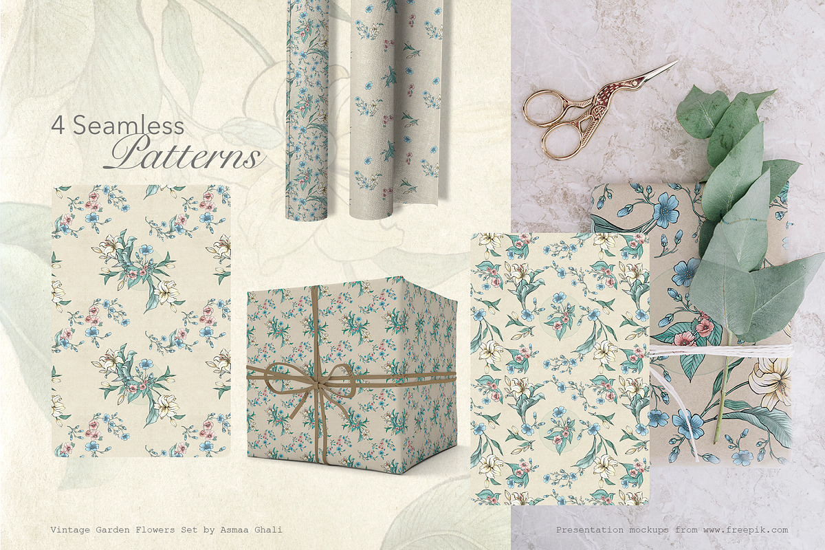 Vintage Garden Flowers, a Decorative Illustration by Evenif (Photo 18 of 22)
