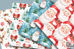 Watercolor Santa Christmas Holiday